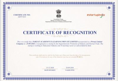 STARTUP INDIA CERTIFICATE